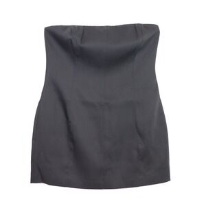 MESHkI Black Strapless Mini Dress Bodycon Zipper Closure Women's Size XL